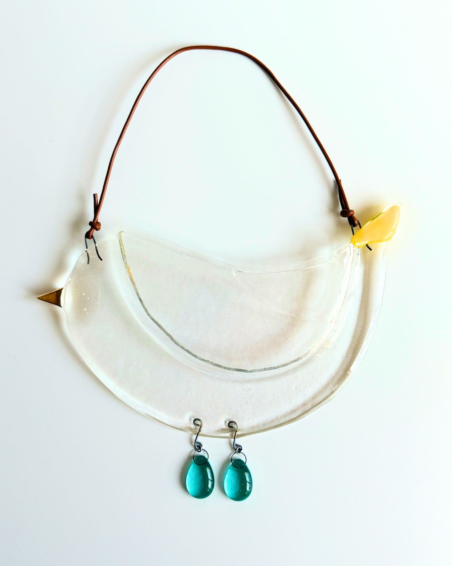hanging bird yellow, ドライフラワー付
