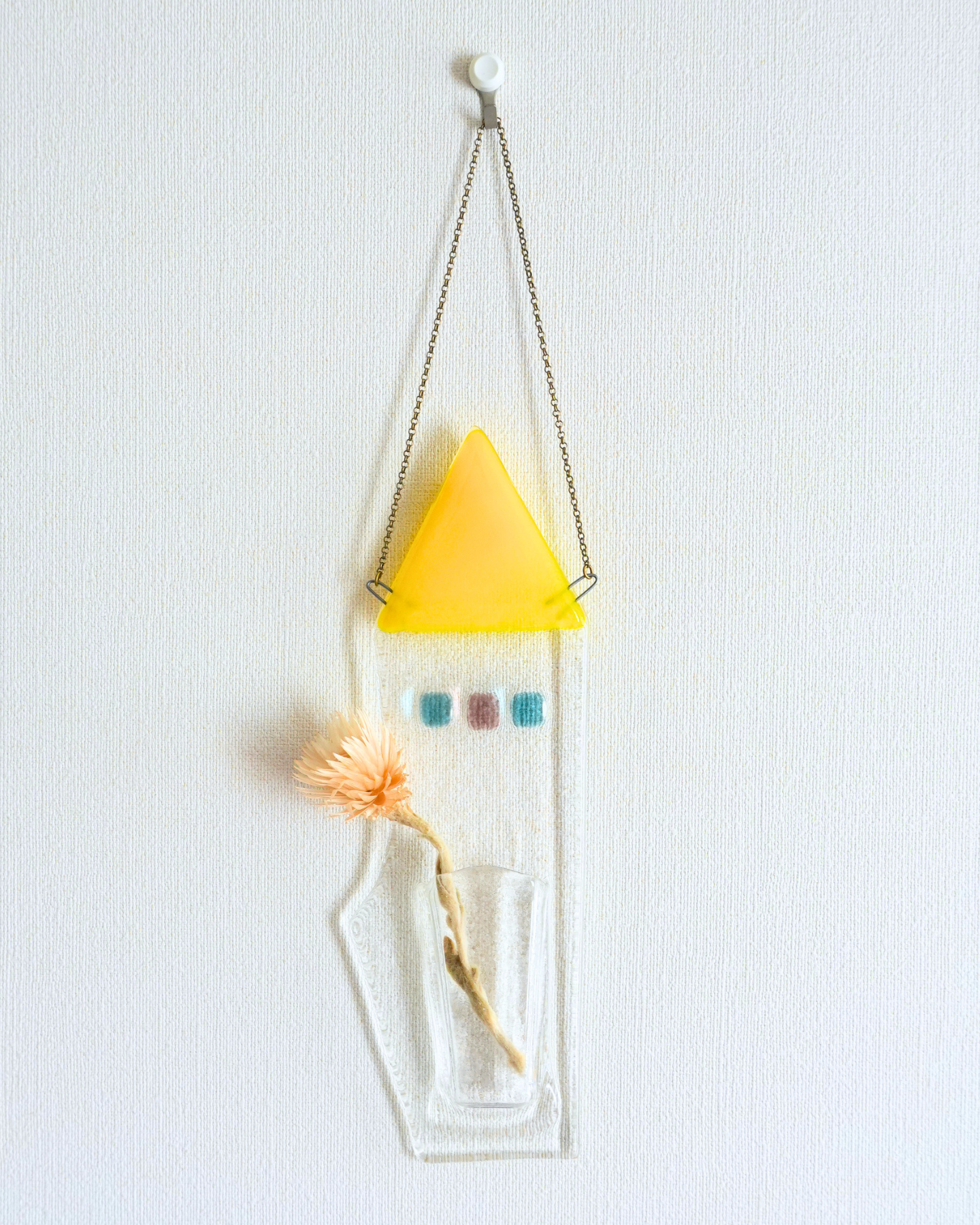 hanging house yellow, ドライフラワー付