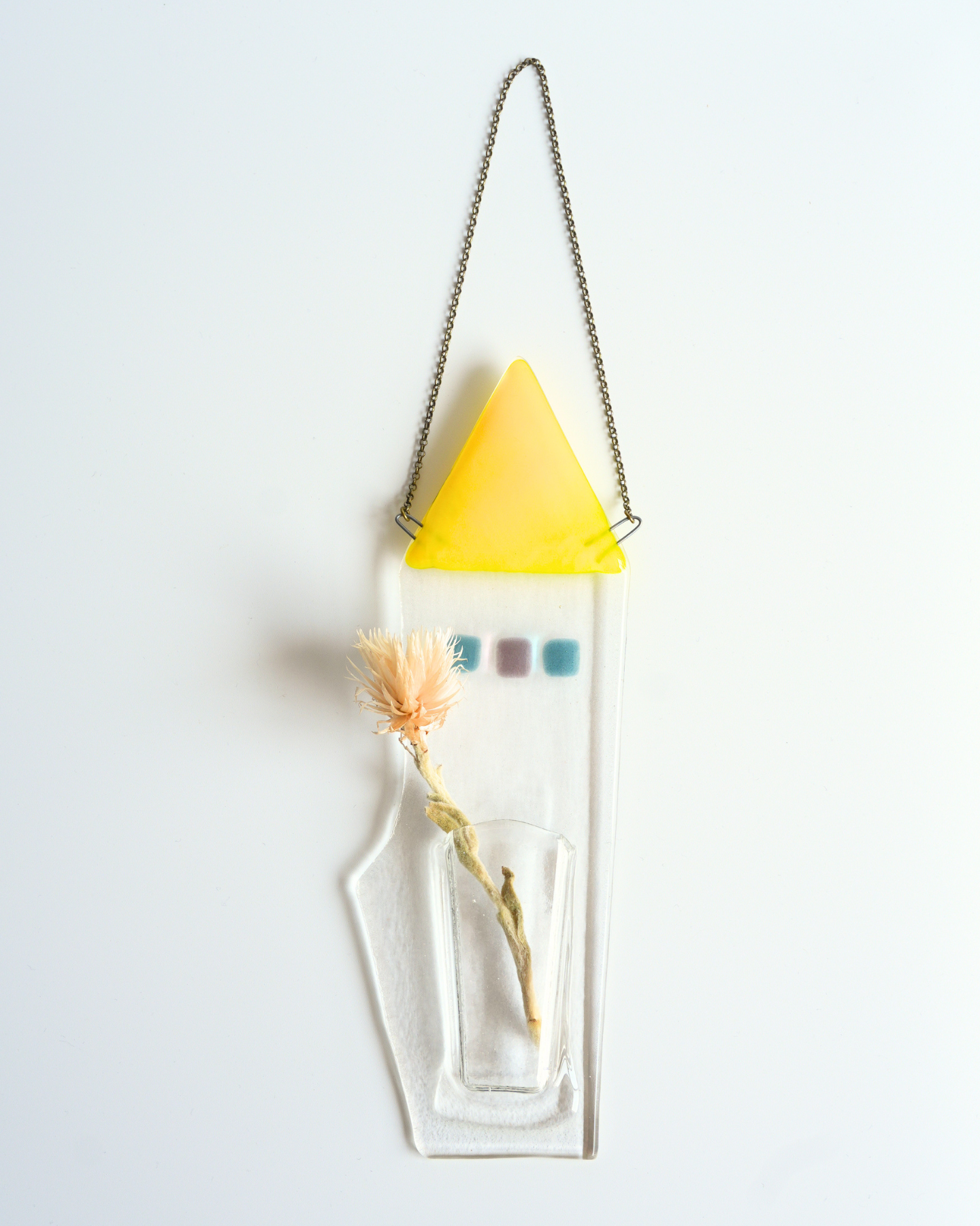 hanging house yellow, ドライフラワー付