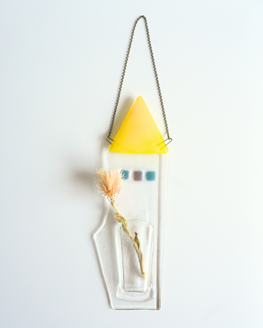 hanging house yellow, ドライフラワー付